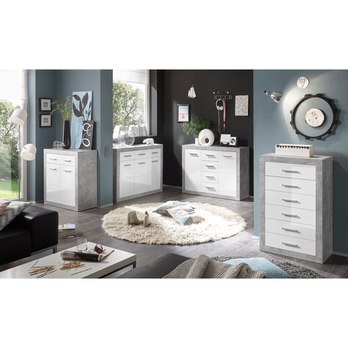 Komoda STONE 8 betón/biela 1