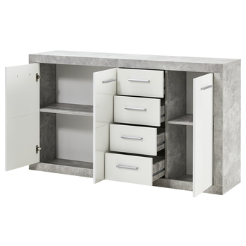 Komoda STONE 9 betón/biela 1