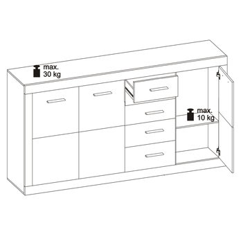 Komoda STONE 9 betón/biela 5