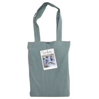 Posteľná bielizeň STONEWASHED sivozelená, 2 ks 80x80 a 200x200 cm 3