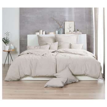 Posteľná bielizeň STONEWASHED natur, 2 ks 80x80 a 200x200 cm 1