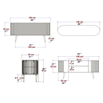 TV komoda STOR dub oud/biela 10