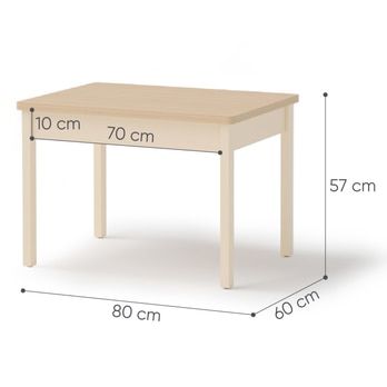 Stôl STORY pieskovo béžová/dub vincenza, širka 80 cm 3