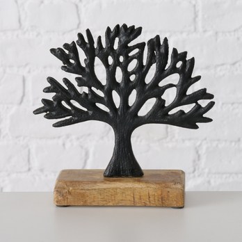 Dekorácia STROM LAPU mango/hliník, výška 18 cm 2