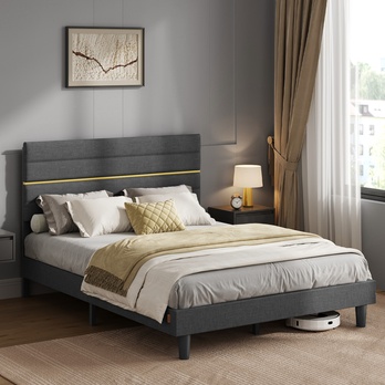 Posteľ s roštom SUITA sivá, 140x200 cm 1