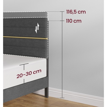 Posteľ s roštom SUITA sivá, 140x200 cm 5