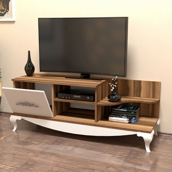 TV komoda SULTAN biela/orech 2