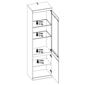 Vitrína SUMMER 01 pravá, dub sanremo 2