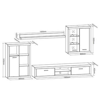 Obývacia stena SUNSET dub sonoma/biela 3