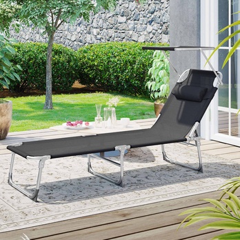 Záhradné ležadlo SUNSET čierna 1