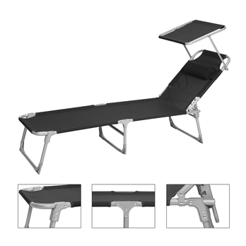 Záhradné ležadlo SUNSET čierna 4