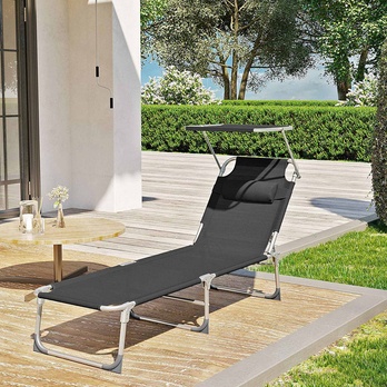 Záhradné ležadlo SUNSET čierna 6