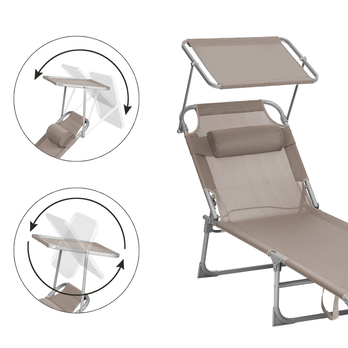 Záhradné ležadlo SUNSET hnedá 2