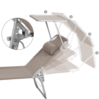 Záhradné ležadlo SUNSET hnedá 3