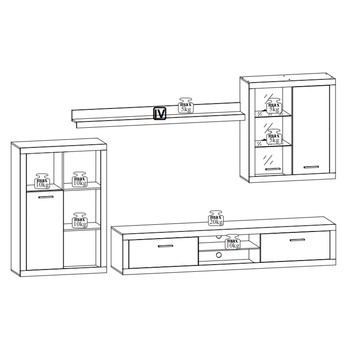 Obývacia stena SUNSET dub sonoma/biela 2