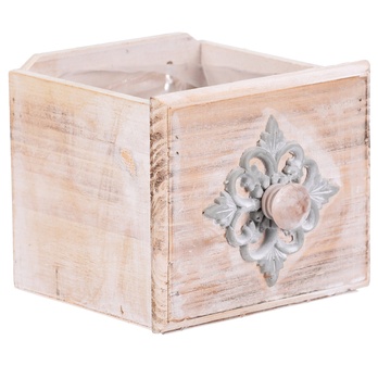 Obal na kvetináč ŠUPLÍK drevo, šírka 16 cm 1