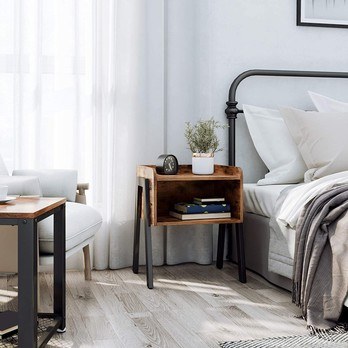 Prístavný stolík SVAN čierna/hnedá 4