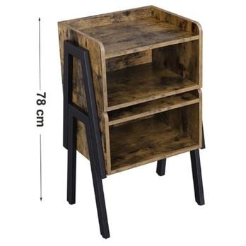 Prístavný stolík SVAN čierna/hnedá 6