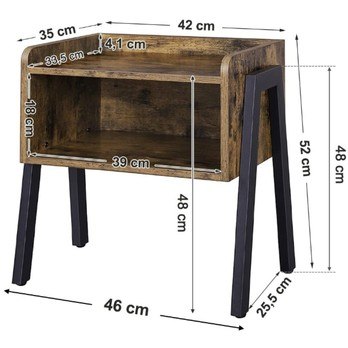 Prístavný stolík SVAN čierna/hnedá 7