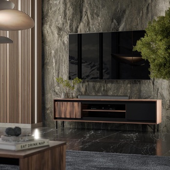 TV komoda SWANG RTV-1 orech/čierna 1