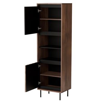 Vitrína SWANG-W-1 orech/čierna 2