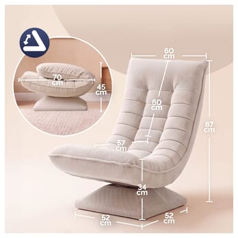 Relaxačné kreslo SWIVEL 2 krémová 5