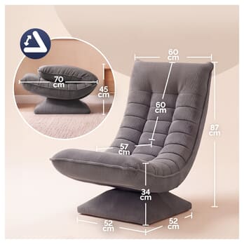 Relaxačné kreslo SWIVEL 2 sivá 5