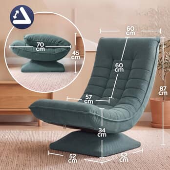 Relaxačné kreslo SWIVEL 2 sivozelená 5