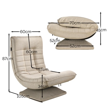 Relaxačné kreslo SWIVEL krémová 6
