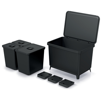 Kôš na triedený odpad SYSTEMA I čierna, 2x10 L + 1x23 L 2