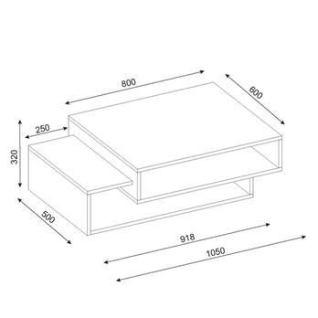 Konferenčný stolík TAB biela/orech 6