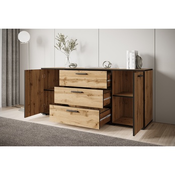 Komoda TABITA 150 dub wotan/čierna 2