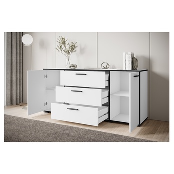 Komoda TABITA 150 biela/čierna 3