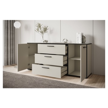 Komoda TABITA 150 kašmírová/čierna 3
