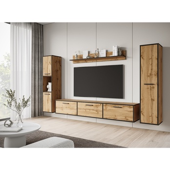 Obývacia stena TABITA XL dub wotan/čierna 1