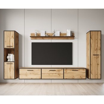 Obývacia stena TABITA XL dub wotan/čierna 2