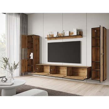 Obývacia stena TABITA XL dub wotan/čierna 3