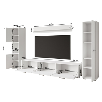 Obývacia stena TABITA XL dub wotan/čierna 5