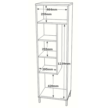 Vysoká kúpeľňová skrinka TABLERO biela 5