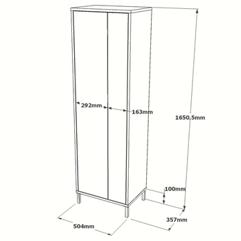 Vysoká kúpeľňová skrinka TABLERO biela 6
