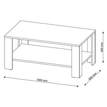 Konferenčný stolík TAGUS betón/biela 3