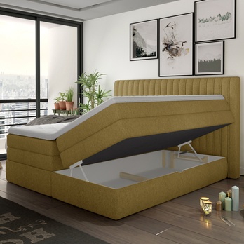 Posteľ boxspring TAIFA žltá, 180x200 cm 2