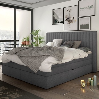 Posteľ boxspring TAIFA sivá, 180x200 cm 1
