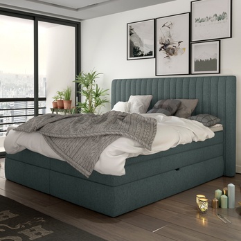 Posteľ boxspring TAIFA sivomodrá 160x200 cm 1