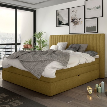 Posteľ boxspring TAIFA žltá, 180x200 cm 1