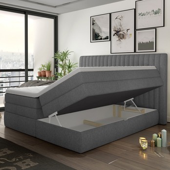 Posteľ boxspring TAIFA sivá, 160x200 cm 2