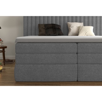 Posteľ boxspring TAIFA sivá, 140x200 cm 5
