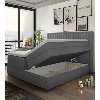 Posteľ boxspring TAIFA sivá, 140x200 cm 2