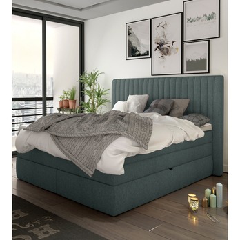 Posteľ boxspring TAIFA sivomodrá, 140x200 cm 1