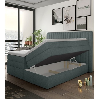 Posteľ boxspring TAIFA sivomodrá, 140x200 cm 2